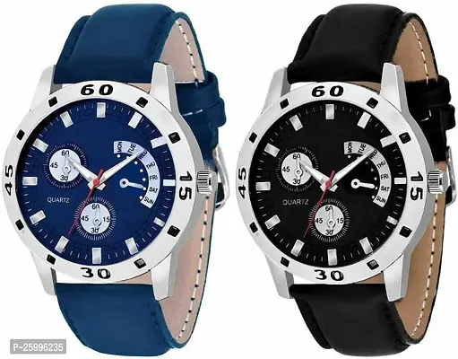 Elegant Multicoloured Metal Watch Combo For Men