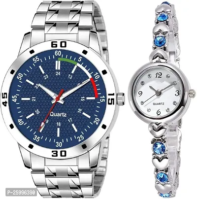 Elegant Silver Metal Watch Combo For Men