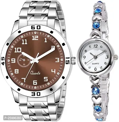 Elegant Silver Metal Watch Combo For Men