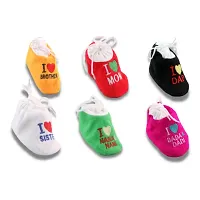 Kids shoes /Kids Footwear/Baby shoes/ Baby Booties/ Booties/ New born baby shoes for baby boy and baby girl with fancy bunny (up to 0-6 months I Pack of 6 I Multicolor I Length - 10.5 cm head to toe I-thumb2