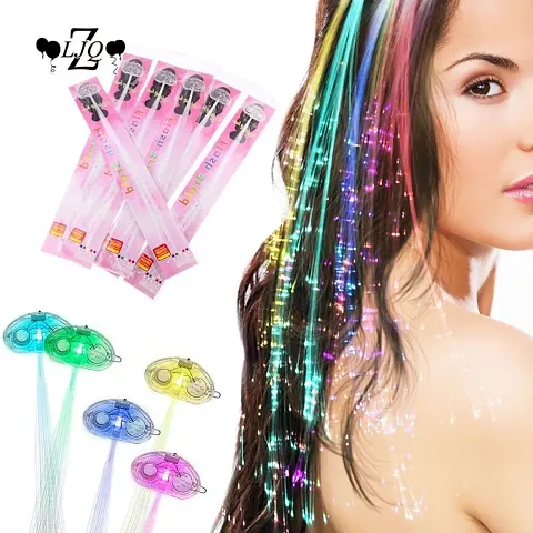 ARV LED Fiber Hair Light Up Hair Barrettes, Multicolor Flash Barrettes Clip Braid Hair Clip  (Multicolor) Pack of 6 Pcs