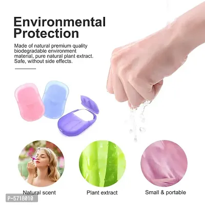 ARV Disposable Mini Soap Paper Travel Hand Washing Box (Random Color) ( 120 Pcs Pack of 6 Box)-thumb3