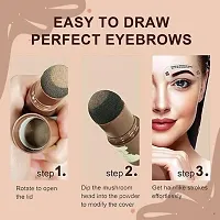 Waterproof  Long Lasting Makeup Stamp Instant Hair colour Eye Brow Hair Liner Stamp For Women Eyebrow Stamp +5 Stencil + 1 Brush) (Colour: Dark Brown Pack of 1)-thumb3