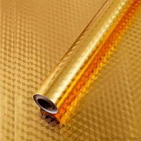 Golden Foil Wallpaper Kitchen Self Adhesive Aluminium Foil Waterproof Wallpapers Roll Anti-Oil Moisture-Proof 60x3 Mtr pack of 1-thumb1