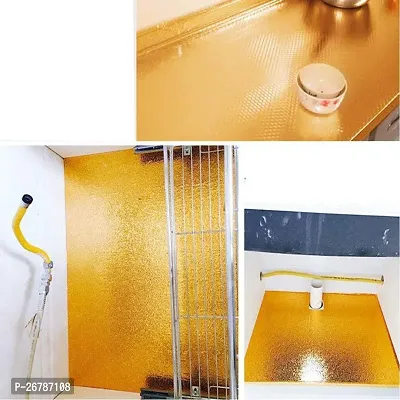 Golden Foil Wallpaper Kitchen Self Adhesive Aluminium Foil Waterproof Wallpapers Roll Anti-Oil Moisture-Proof 60x3 Mtr pack of 1-thumb4