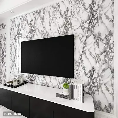 Pratiksha Fancy White Marble Design Self Adhesive Wall Stickers Paper for Home Furniture(Size: 200*60cm)-thumb5