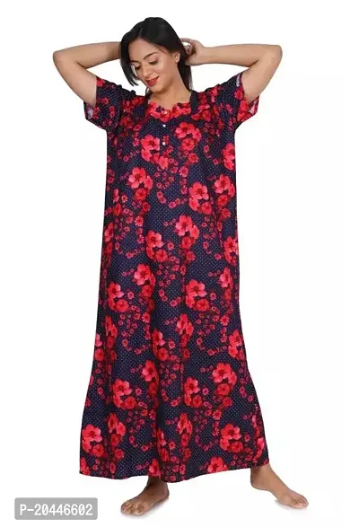 Elegant Cotton Printed Nighty For Women