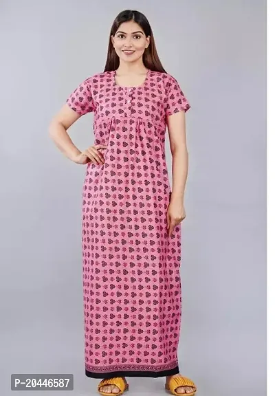 Elegant Cotton Printed Nighty For Women