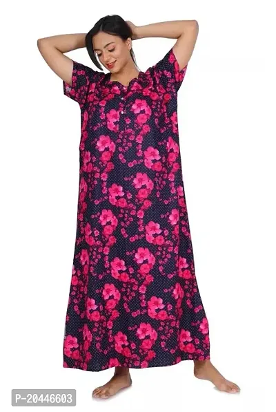 Elegant Cotton Printed Nighty For Women