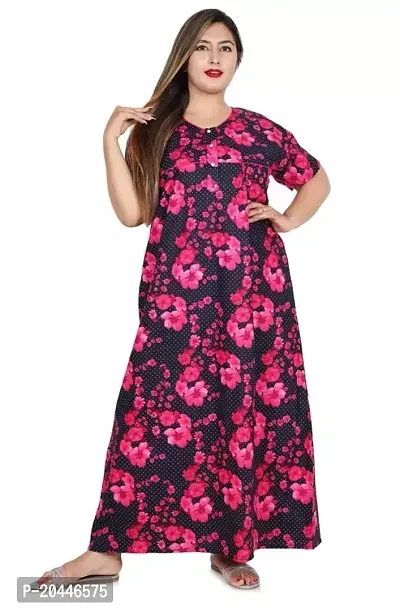 Elegant Cotton Printed Nighty For Women