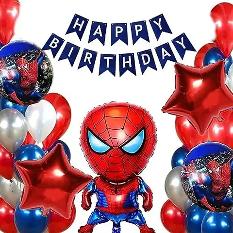GROOVYWINGS Spider Man Theme Birthday Balloons Decoration Set Of 66 PcsMulticolor Spider Theme Birthday Decorations for Boys   Cartoon Birthday Decorations Spider Birthday Party Supplies