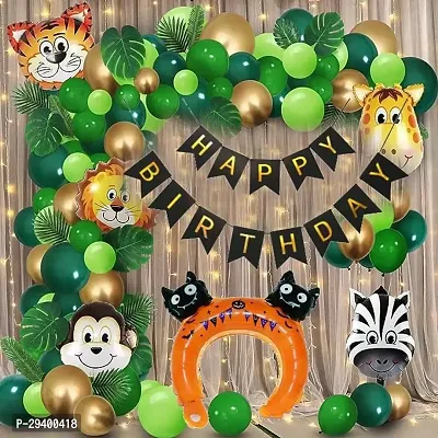 GROOVYWINGS Birthday Decoration Items For Boys  56 Pcs Jungle Theme Decoration  Jungle themed birthday decoration ANIMAL THEME BIRTHDAY PARTY DECORATIONS