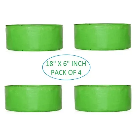 Kingwell 18 X 6 Inch Pack Of 4 Pcs Grow Bags for Plant HDPE Round Grow Bag, for Gardening