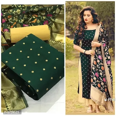 Women Art Silk Jacquard Dress Material with Dupatta