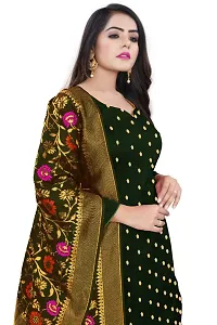 Stylish Women Art Silk Dress Material with Dupatta-thumb2