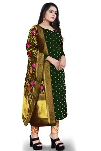 Stylish Women Art Silk Dress Material with Dupatta-thumb1