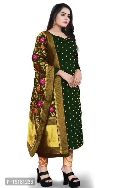 Stylish Women Art Silk Dress Material with Dupatta-thumb2