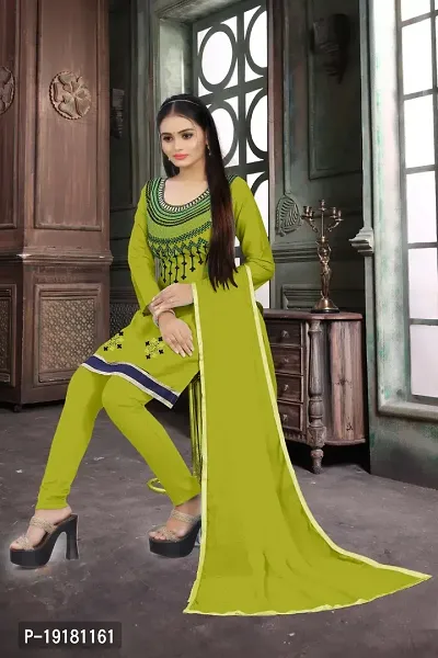 Stylish Women Poly Cotton Dress Material with Dupatta-thumb3