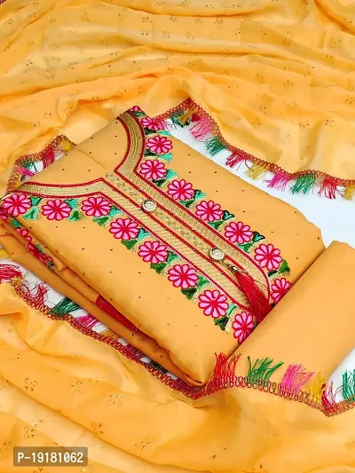 Stylish Women Poly Cotton Dress Material with Dupatta
