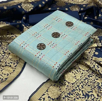Stylish Women Art Silk Dress Material with Dupatta-thumb0