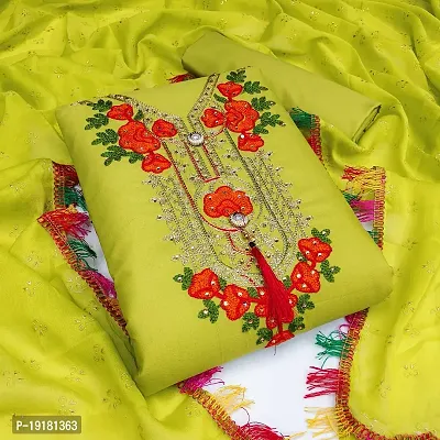 Stylish Women Poly Cotton Dress Material with Dupatta-thumb0
