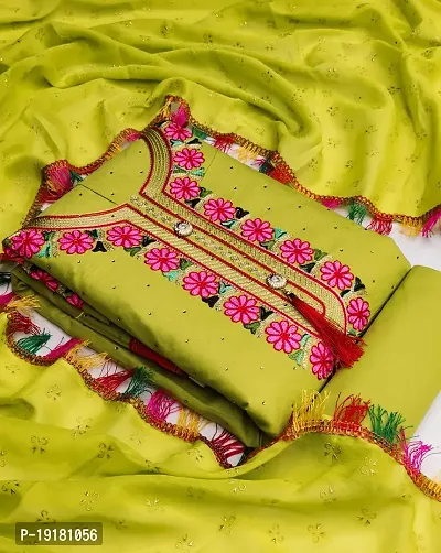 Stylish Women Poly Cotton Dress Material with Dupatta-thumb0