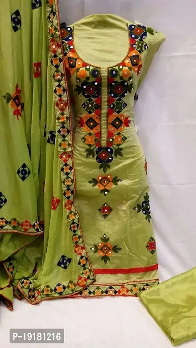 Stylish Women Chanderi Dress Material with Dupatta