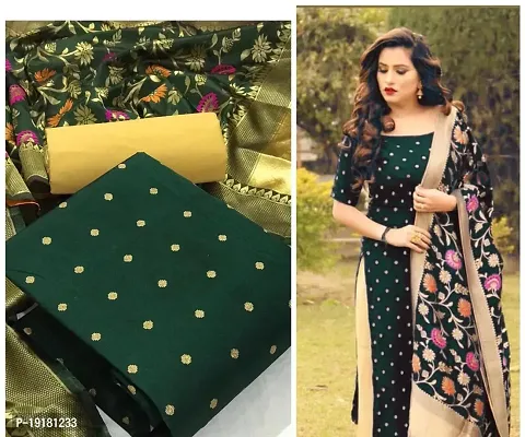 Stylish Women Art Silk Dress Material with Dupatta