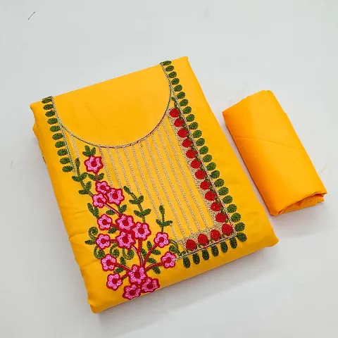 Stylish Poly Cotton Unstitched Dress Material Without Dupatta