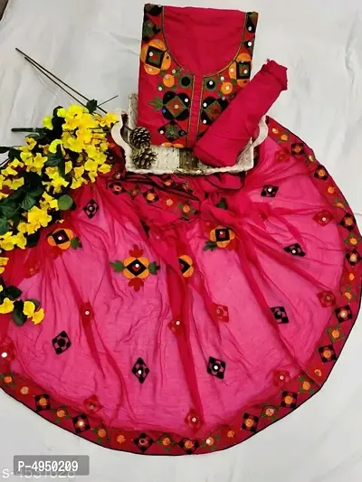 Women Chanderi Cotton Dress Material with Dupatta-thumb0