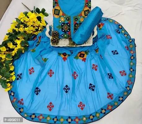 Women Chanderi Cotton Dress Material with Dupatta
