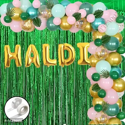 AR Giftzadda Haldi Balloons Decoration Items || Haldi Ceremony / Groom To Be / Bridal Shower / Bachelorette Party / Hen Party / Mehndi Night Decoration Item (Haldi Combo)-thumb0