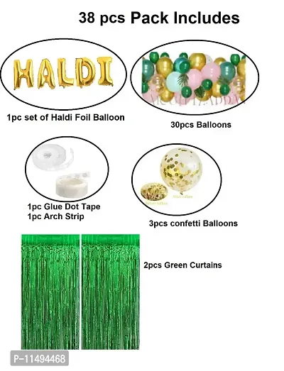 AR Giftzadda Haldi Balloons Decoration Items || Haldi Ceremony / Groom To Be / Bridal Shower / Bachelorette Party / Hen Party / Mehndi Night Decoration Item (Haldi Combo)-thumb4