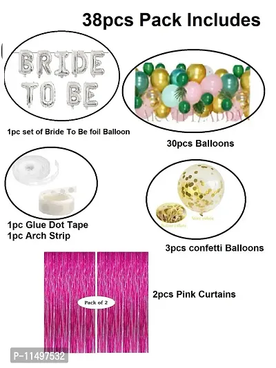 Bride To Be Balloons Decoration Items || Bridal Shower / Bachelorette Party / Hen Party / Mehndi Night /Haldi Ceremony Decoration Item (Bride To Be Silver Combo)-thumb4