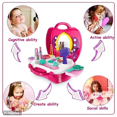 Makeup kit Toy for Girls , Many Toys to Play , Best Pretend Play Card Beauty Set Make up Toy for Girls-Plastic, Multi Color-thumb3