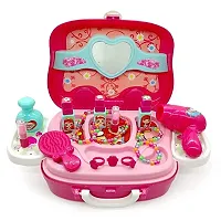Beauty Makeup Pretend Play Toy Set for Girl with Makeup Accessories and Carry Suitcase,Plastic,Multi color-thumb3