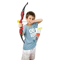 Plastic Archery Real Bow and Arrow Set with Target Board and 3 Arrows Toys for Adults/Kids (Grey Color)-thumb2