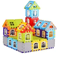 108 Pcs Including Attractive Windows Medium Sized Happy Home House Building Blocks with Smooth Rounded Edges-thumb1