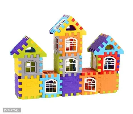 108 Pcs Including Attractive Windows Medium Sized Happy Home House Building Blocks with Smooth Rounded Edges-thumb4