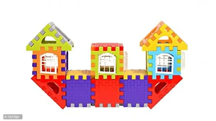 72 Pieces Building Blocks for Kids,Blocks House Building Blocks with Windows, Block Game for Kids (Multicolor) (House Block)-thumb3