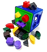 Plastic Geometric Puzzle Stacker Shape Sorter Cube Stacking Set Kids Games Age 3+ Activity Toys Creative Buildings Bricks  Blocks Learning Gift Boys Girls-thumb2