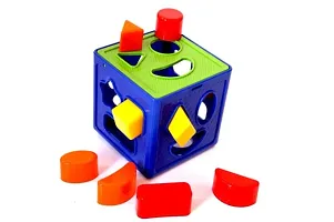 Plastic Geometric Puzzle Stacker Shape Sorter Cube Stacking Set Kids Games Age 3+ Activity Toys Creative Buildings Bricks  Blocks Learning Gift Boys Girls-thumb3