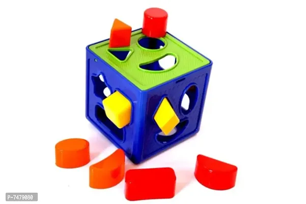 Plastic Geometric Puzzle Stacker Shape Sorter Cube Stacking Set Kids Games Age 3+ Activity Toys Creative Buildings Bricks  Blocks Learning Gift Boys Girls-thumb4