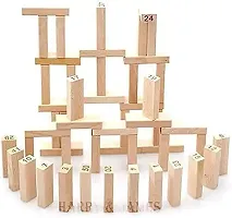 54 Pieces Wooden  jenga Challenging Maths Game Wooden Blocks, Wooden Tumbling Tower, Stacking and Balancing Block Toys with Dices for Kids  Adults- Size-Small Pack of 1-thumb1