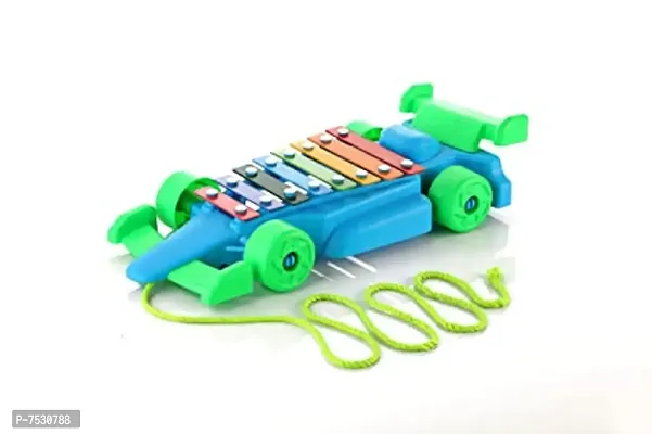 2 in 1 Musical Car Cum Xylophone Toy with 8 Metal Nodes Color-Multi Age 3+ Years Proudly Made in India BIS Approved