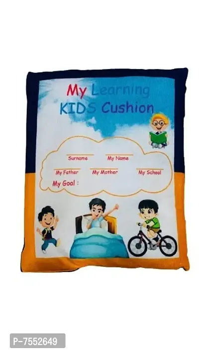 Blue Kids Educational Velvet Learning Baby Pillow Cushion Soft Book Toys for Up to 1 Year Kids Boys and Girls Gold-thumb2