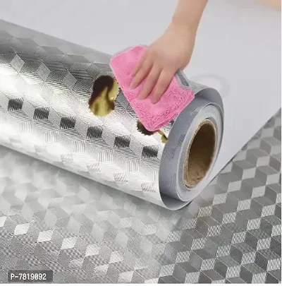 Kitchen Wallpaper Oil Proof  Waterproof, Self-Adhesive Wall Sticker for Kitchen - Heat Resistant Aluminium Backsplash Wallpaper for Walls Cabinets  Drawers (60 * 200 cm)-thumb0