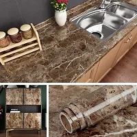 60CM X 200CM Coffee Brown Marble Grain Contact Paper Vinyl Granite Jade Waterproof Furniture Sticker Self Adhesive Peel and Stick Wallpaper for Bathroom Cabinets Kitchen Countertop Drawer Liner-thumb2