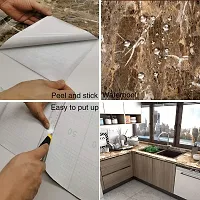 Brown Marble Wallpaper 60 x 200 CM Brown Granite Removable Wallpaper Peel and Stick Countertop Paper Waterproof Self Adhesive for Kitchen Backlash Table Cabinet Bathroom Shelf Drawer-thumb1