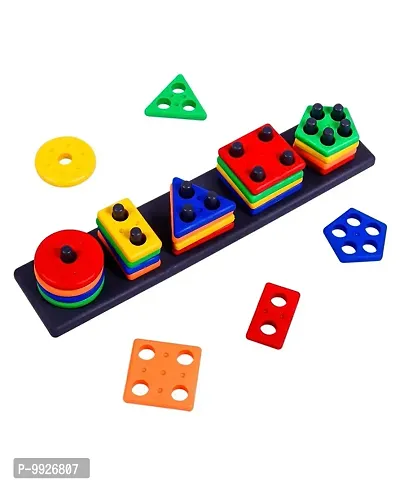 Geometrics Shape Educational  Learning Toy Sorter Stacking Block Game for Kids